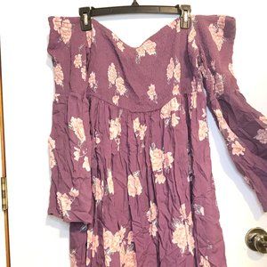 Plus size off the shoulder dress with bell sleeves